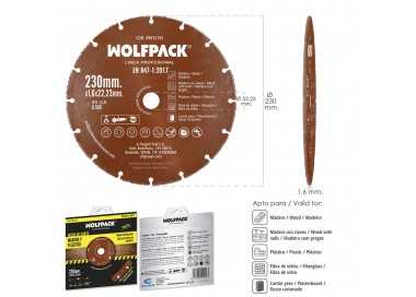 Disco Corte Madera / Plastico Ø 230 mm. Filo De Carburo De Tungsteno