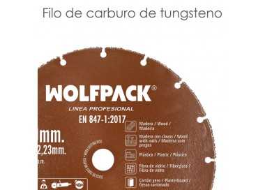 Disco Corte Madera / Plastico Ø 230 mm. Filo De Carburo De Tungsteno