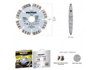 Disco Diamante Hormigon Armado / Granito Ø 115 mm. Segmento Diamantado 10 mm.