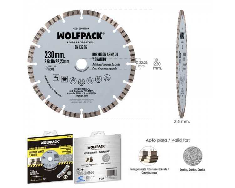Disco Diamante Hormigon Armado / Granito Ø 230 mm. Segmento Diamantado 10 mm.
