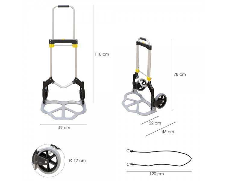 Carretilla Plegable Aluminio Portatil   80 kg.