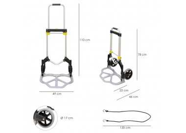 Carretilla Plegable Aluminio Portatil   80 kg.