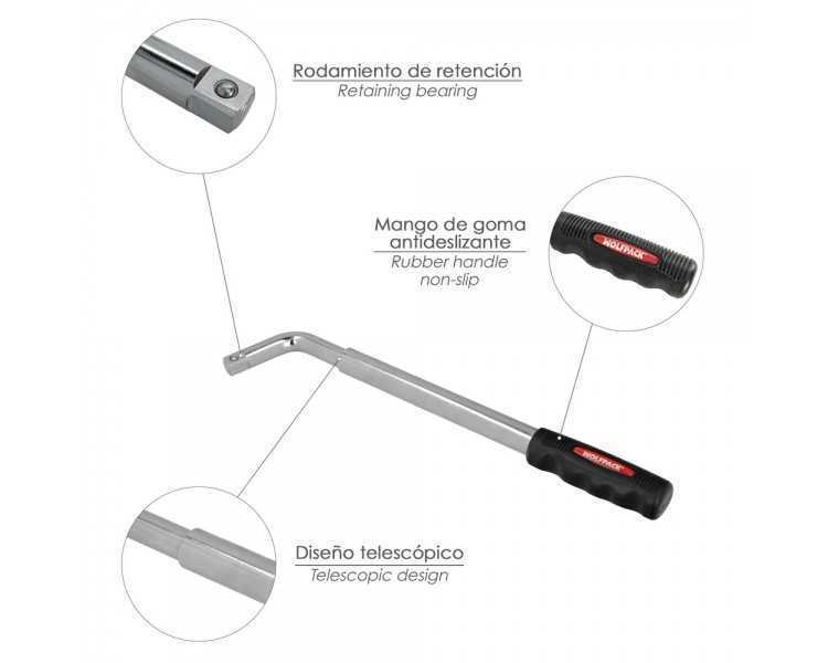 Llave Extensible Para Rueda de Coche 17x19 mm. Llave Cruz, Llave Telescopica Neumaticos,