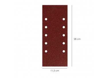 Lija Recambio Con Velcro 115x280 mm. con Agujeros Grano  120 (10 Piezas)