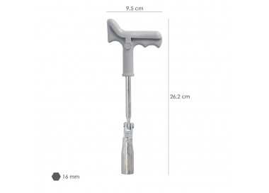 Llave Bujias Articulada 16 mm. Con Mango T