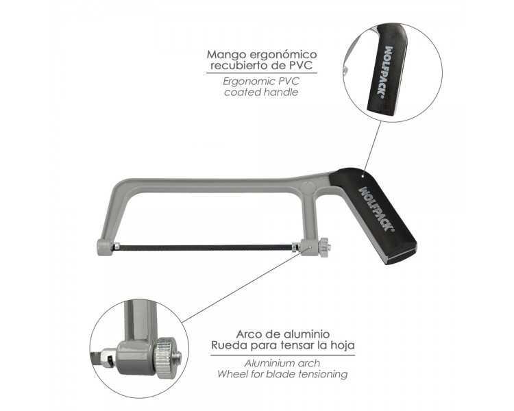Arco Sierra Mini Profesional Aluminio Hoja 150 mm. Serrucho, Segueta, Segueta, Mini Arco Sierra