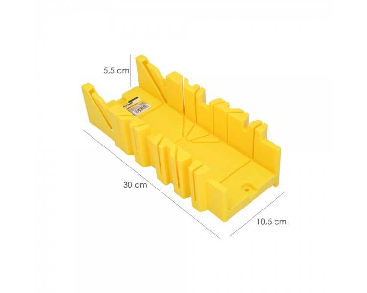 Guia Ingletes Plastico 10,5x 30 cm. Caja Ingletes, Caja Sierra Ingletadora, Guia Ingletadora. 3 Angulos