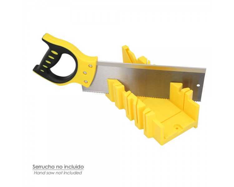 Guia Ingletes Plastico 10,5x 30 cm. Caja Ingletes, Caja Sierra Ingletadora, Guia Ingletadora. 3 Angulos