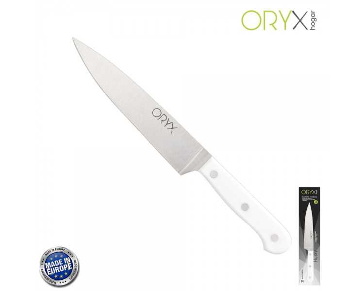 Cuchillo Husky Verduras 15 cm. Hoja Acero Inoxidable, Cuchillo Verduras, Cuchillo Cortar Verduras Mango Ergonomico Blanco