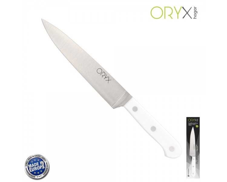 Cuchillo Husky Verduras 17 cm. Hoja Acero Inoxidable, Cuchillo Verduras, Cuchillo Cortar Verduras Mango Ergonomico Blanco