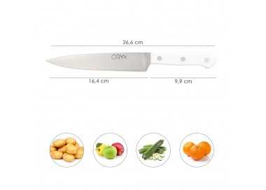 Cuchillo Husky Verduras 17 cm. Hoja Acero Inoxidable, Cuchillo Verduras, Cuchillo Cortar Verduras Mango Ergonomico Blanco