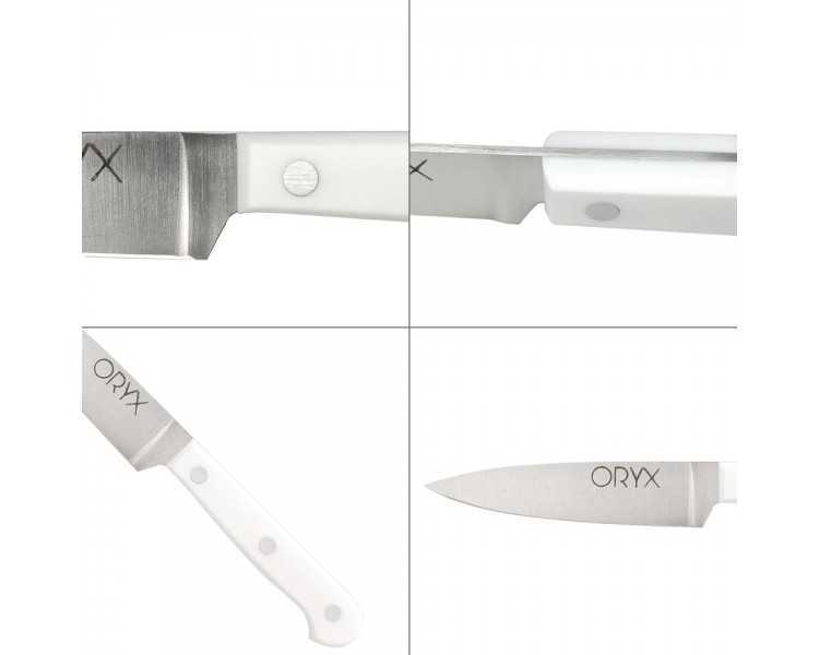 Cuchillo Husky Verduras 17 cm. Hoja Acero Inoxidable, Cuchillo Verduras, Cuchillo Cortar Verduras Mango Ergonomico Blanco