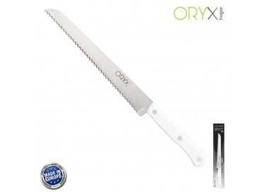 Cuchillo Husky Panero 21 cm. Hoja Acero Inoxidable, Cuchillo Pan , Cuchillo Cortar Pan Mango Ergonomico Blanco