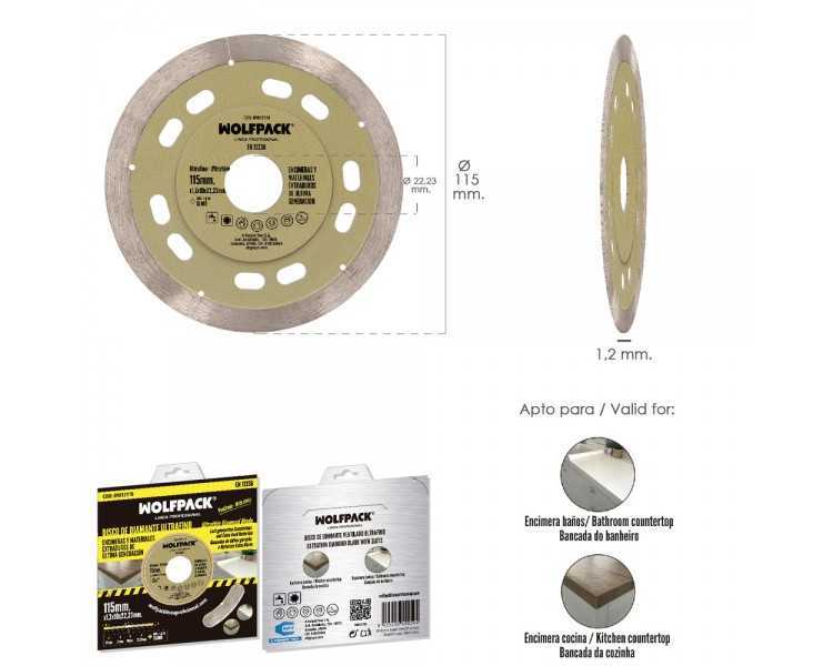 Disco Diamante Ø 115 mm. Materiales de Ultima Generación. Segmento de 10 mm.