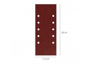 Lija Recambio Con Velcro 115x280 mm. con Agujeros Grano  80 (10 Piezas)