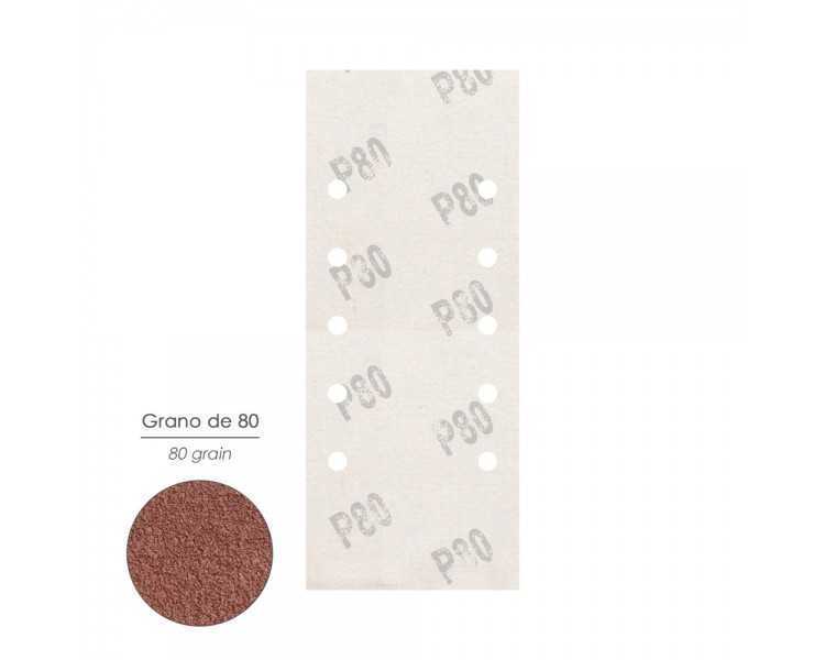 Lija Recambio Con Velcro 115x280 mm. con Agujeros Grano  80 (10 Piezas)