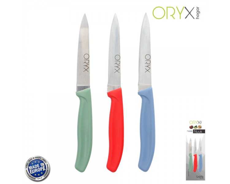Cuchillo Nuuk Mondador Hoja Acero Inoxidable 9 cm. Colores Surtidos (Blister 3 Piezas)