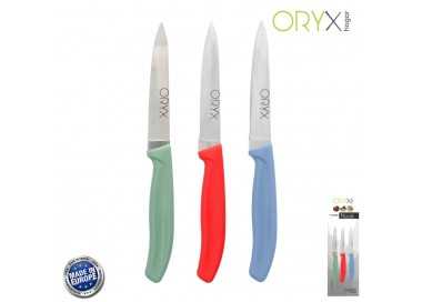 Cuchillo Nuuk Mondador Hoja Acero Inoxidable 9 cm. Colores Surtidos (Blister 3 Piezas)