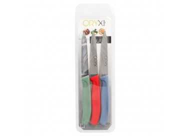 Cuchillo Nuuk Mondador Hoja Acero Inoxidable 9 cm. Colores Surtidos (Blister 3 Piezas)