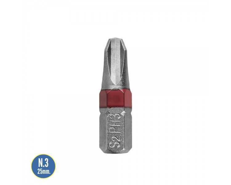 Puntas Destornillador Phillips Nº 3 (2 Piezas). Acero S2 al Cromo Vanadio. Puntas Hexagonales, Destorpuntas,