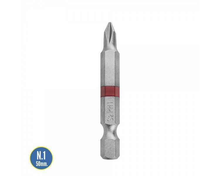Puntas Largas Destornillador Phillips Nº 1 (2 Piezas). Acero S2 al Cromo Vanadio. Puntas Hexagonales, Destorpuntas,