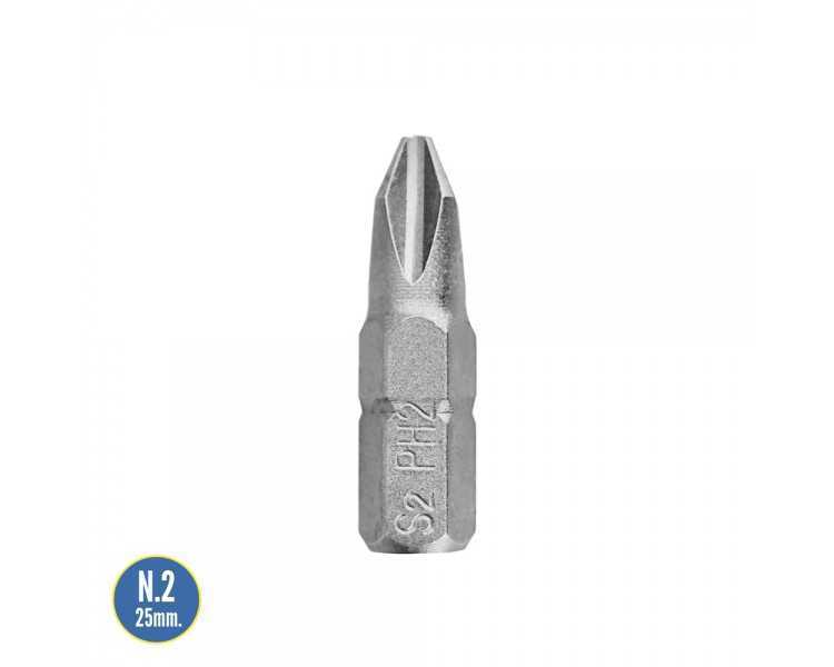 Puntas Destornillador Phillips Nº 2 (50 Piezas). Acero S2 al Cromo Vanadio. Puntas Hexagonales, Destorpuntas,