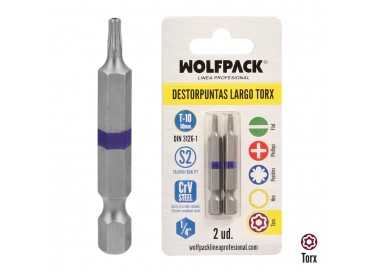 Puntas Largas Destornillador Torx T10 (2 Piezas). Acero S2 al Cromo Vanadio. Puntas Hexagonales, Destorpuntas,