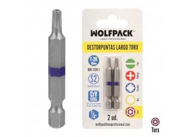 Puntas Largas Destornillador Torx T20 (2 Piezas). Acero S2 al Cromo Vanadio. Puntas Hexagonales, Destorpuntas,