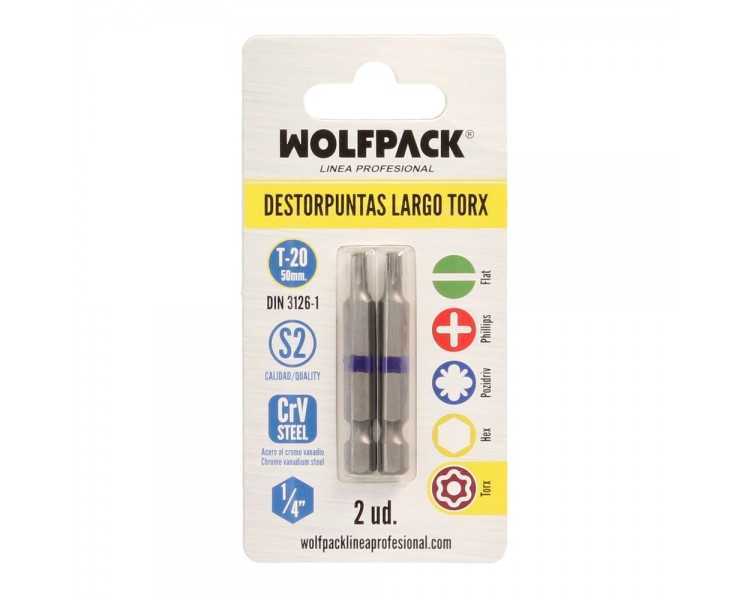 Puntas Largas Destornillador Torx T20 (2 Piezas). Acero S2 al Cromo Vanadio. Puntas Hexagonales, Destorpuntas,