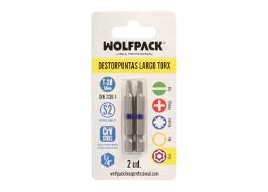 Puntas Largas Destornillador Torx T20 (2 Piezas). Acero S2 al Cromo Vanadio. Puntas Hexagonales, Destorpuntas,