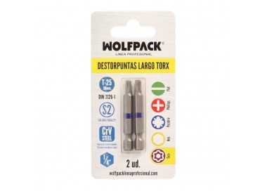 Puntas Largas Destornillador Torx T25 (2 Piezas). Acero S2 al Cromo Vanadio. Puntas Hexagonales, Destorpuntas,