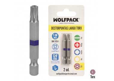 Puntas Largas Destornillador Torx T30 (2 Piezas). Acero S2 al Cromo Vanadio. Puntas Hexagonales, Destorpuntas,