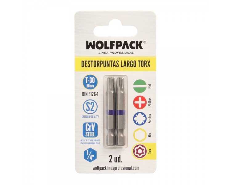 Puntas Largas Destornillador Torx T30 (2 Piezas). Acero S2 al Cromo Vanadio. Puntas Hexagonales, Destorpuntas,