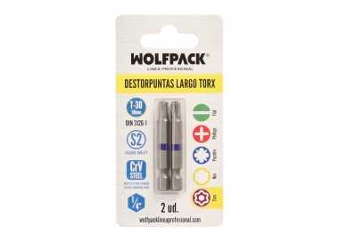 Puntas Largas Destornillador Torx T30 (2 Piezas). Acero S2 al Cromo Vanadio. Puntas Hexagonales, Destorpuntas,