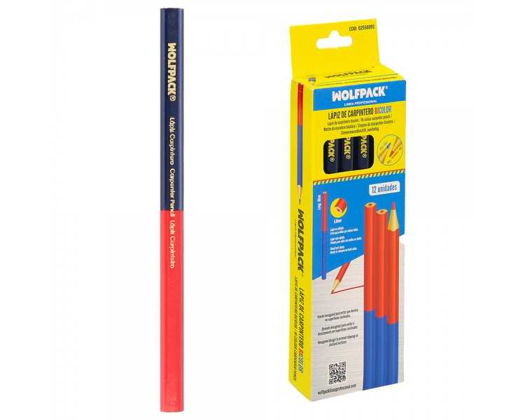 Lapiz Carpintero Bicolor 18 cm. (12 Unidades) Lapiz Marcador, Lapiz Carpinteria, Marcador Obra Colo Rojo / Azul