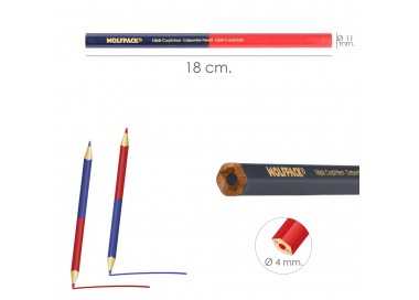 Lapiz Carpintero Bicolor 18 cm. (12 Unidades) Lapiz Marcador, Lapiz Carpinteria, Marcador Obra Colo Rojo / Azul