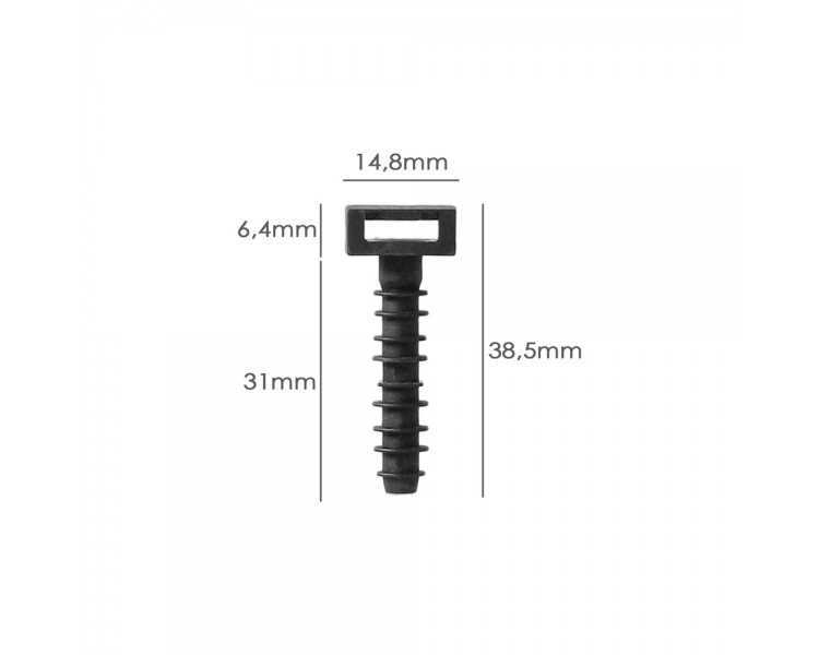 Taco Fijación Brida Nylon Negro 8 mm. (Bolsa 100 Unidades)