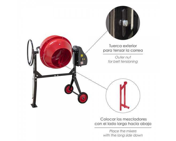 Hormigonera 160 litros / 650 W. Desmontable