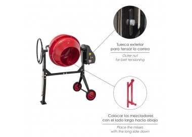Hormigonera 160 litros / 650 W. Desmontable