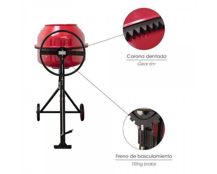 Hormigonera 160 litros / 650 W. Desmontable