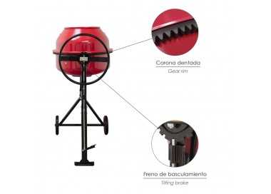 Hormigonera 160 litros / 650 W. Desmontable