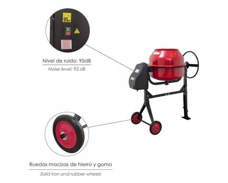 Hormigonera 160 litros / 650 W. Desmontable