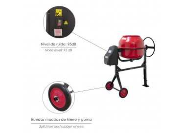Hormigonera 160 litros / 650 W. Desmontable