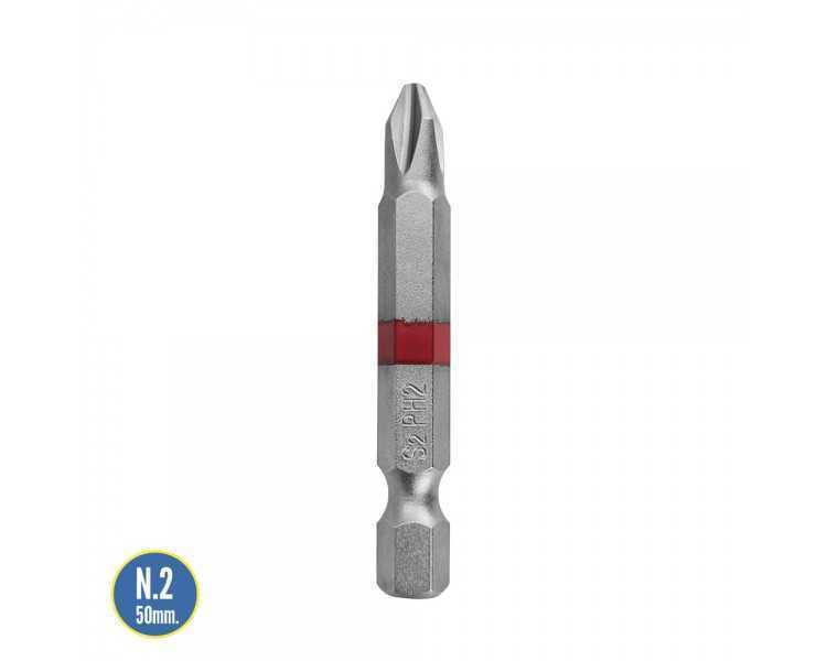 Puntas Largas Destornillador Phillips Nº 2 (2 Piezas). Acero S2 al Cromo Vanadio. Puntas Hexagonales, Destorpuntas,