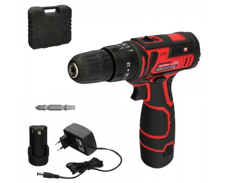 Taladro Atornillador 12 V. Con 2 Velocidades y Percutor. Bateria 1.300 mAh. Par Apriete 35 Nm.
