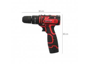 Taladro Atornillador 12 V. Con 2 Velocidades y Percutor. Bateria 1.300 mAh. Par Apriete 35 Nm.