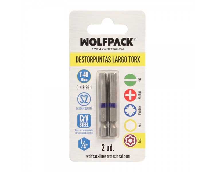 Puntas Largas Destornillador Torx T40 (2 Piezas). Acero S2 al Cromo Vanadio. Puntas Hexagonales, Destorpuntas,