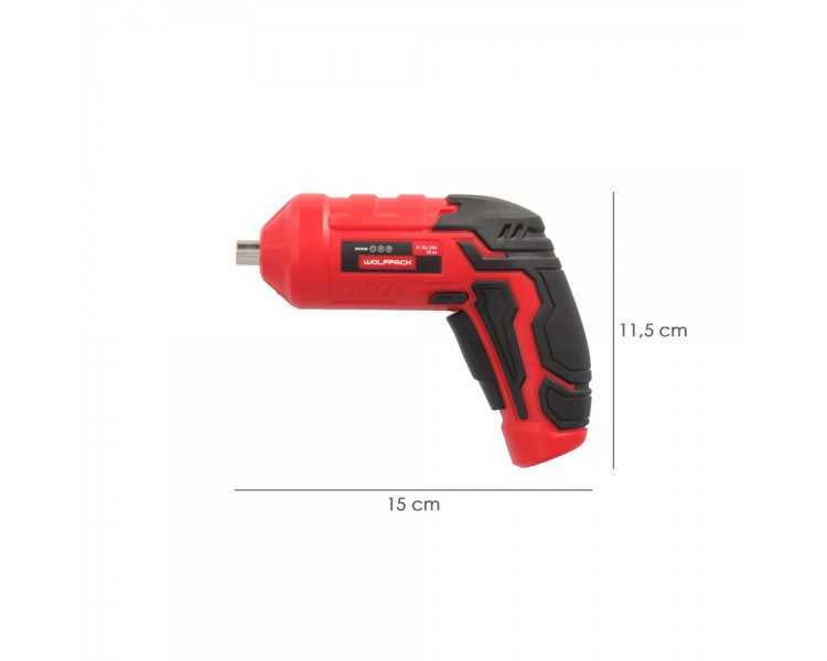 Atornillador 4 V. Con Led, Funda y 5 Destorpuntas, Bateria Recargable USB