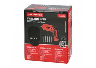 Atornillador 4 V. Con Led, Funda y 5 Destorpuntas, Bateria Recargable USB