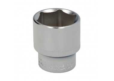Llave Vaso 1/2" Hexagonal 30 mm. Perfil de 6 caras. Acero Cromo Vanadio, Aristas Redondas